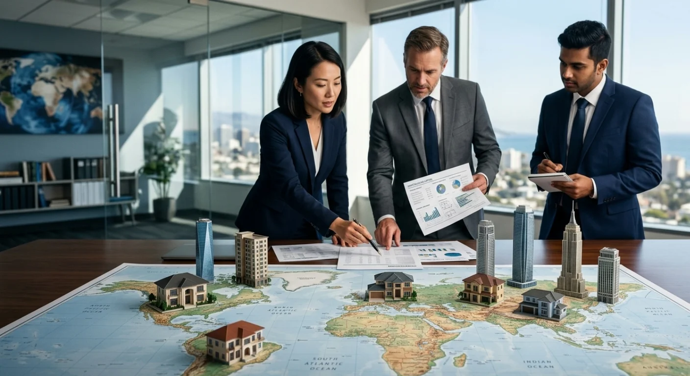 divorce lawyers discuss division of assets in multiple jurisdictions with many property holdings